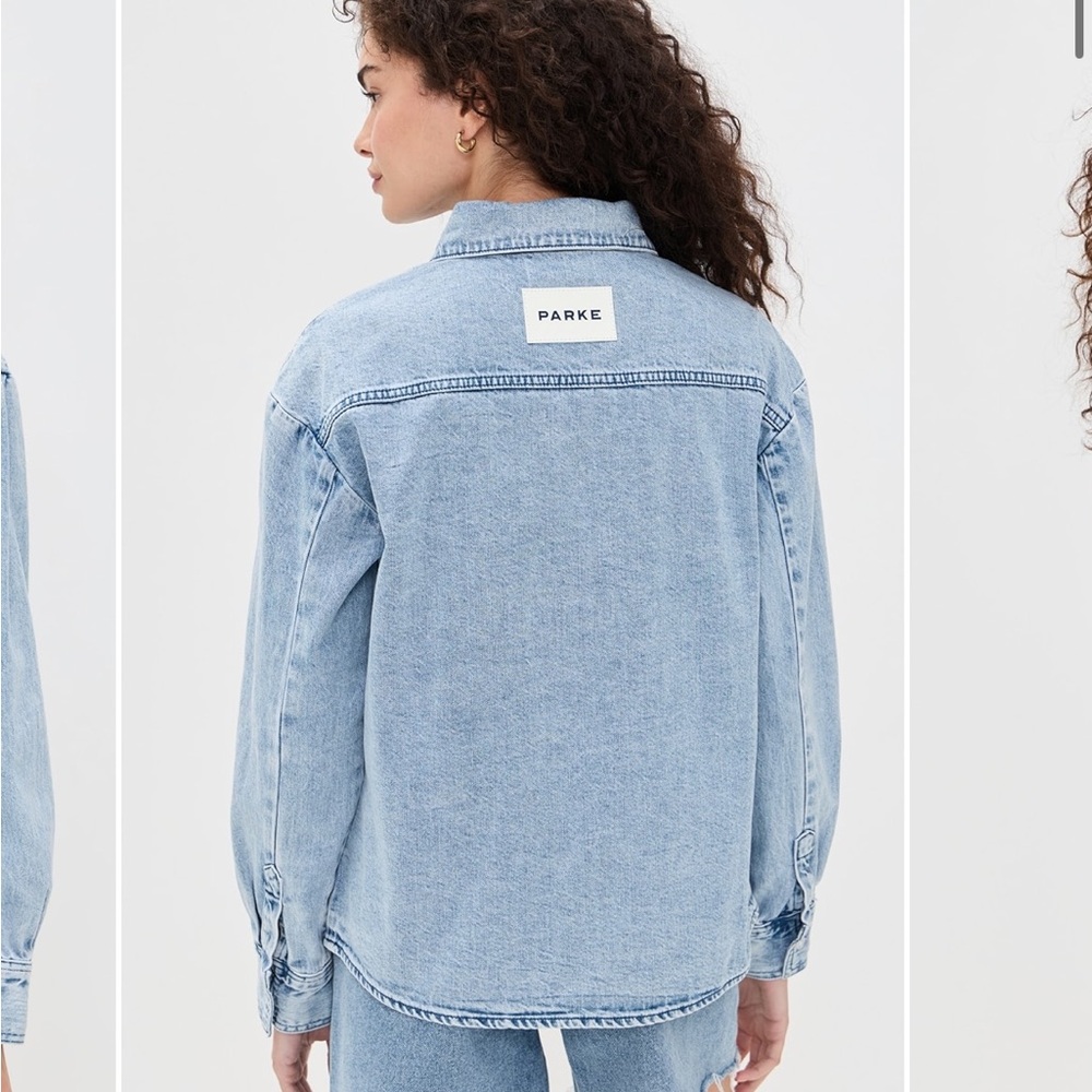 PARKE Women's Light Blue Denim Button Down Shirt